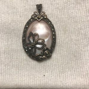 Sterling silver marcasite pendant